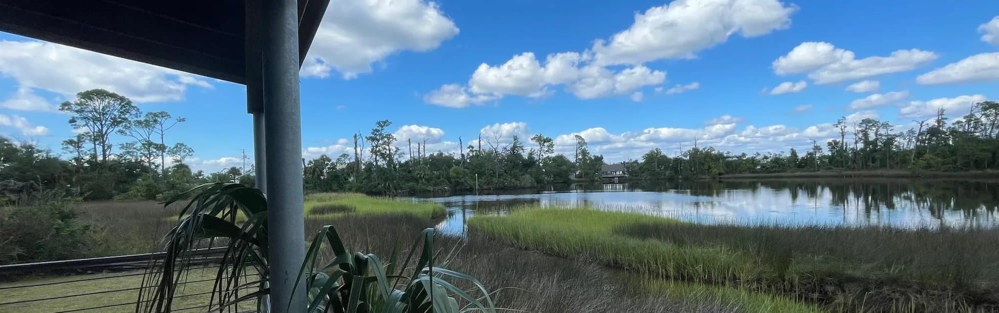 View of the bayou from Big Mama’s dining deck